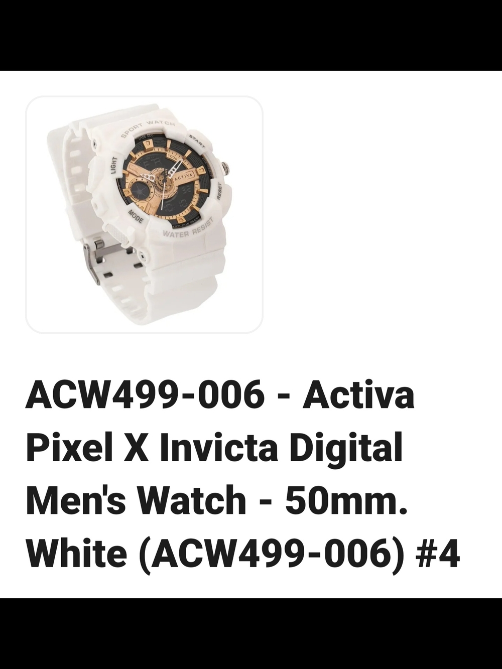 Invicta White and Gold Sport Digital Watch